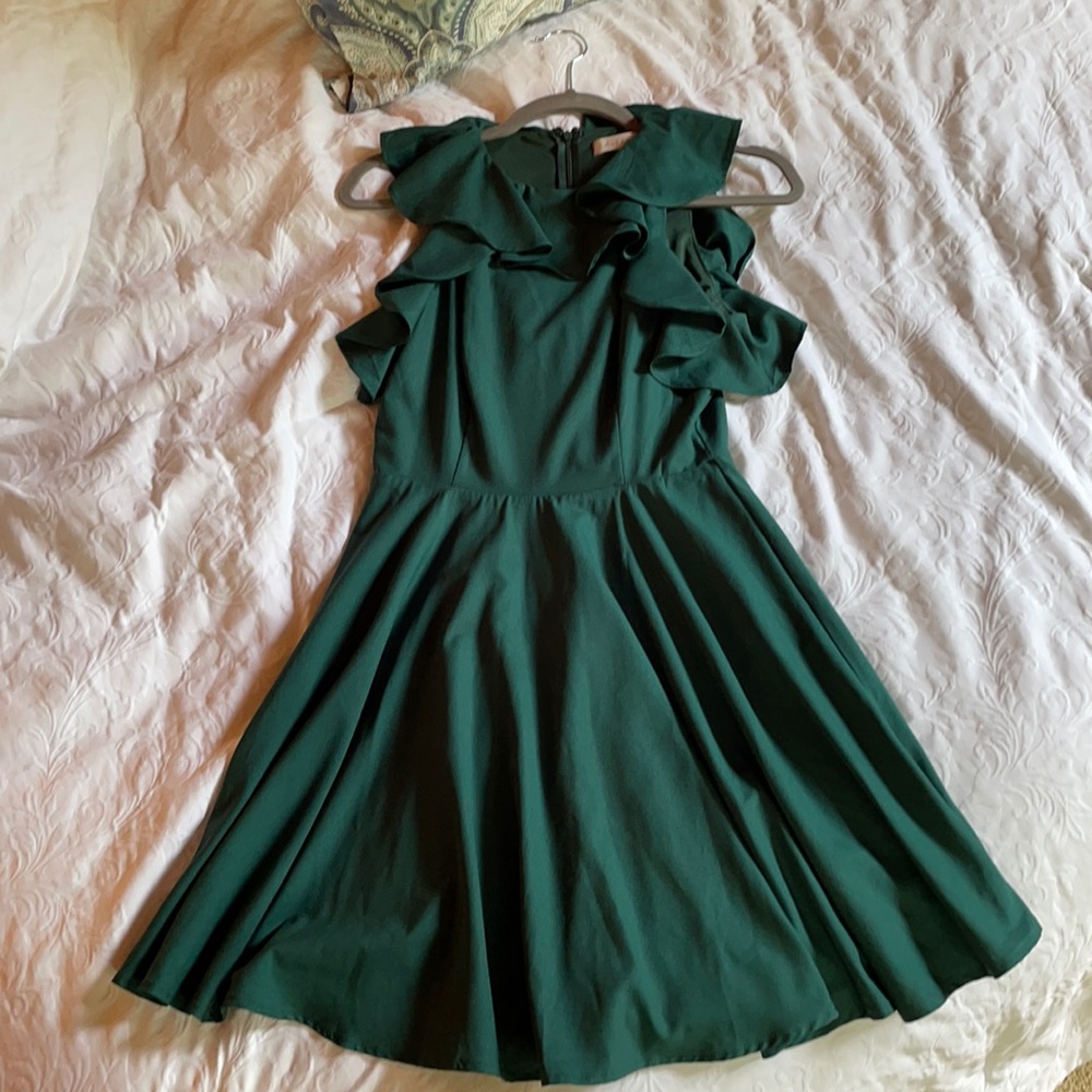 Emerald Green Fit Flare Dress.